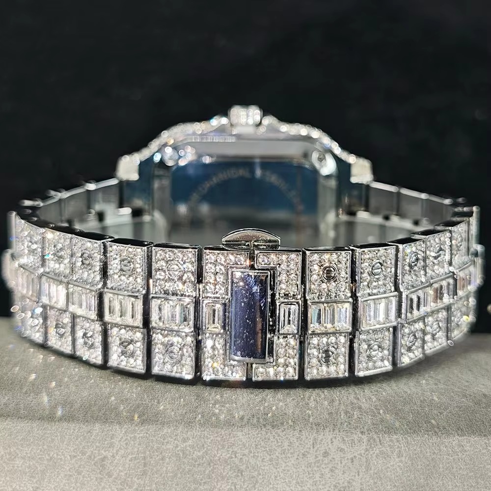 Diamond Watch for Men Luxury Waterproof Square Quartz Clocks - Image 6