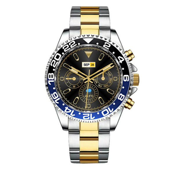 AW12 round smart watch with stainless steel strap in multiple colour options